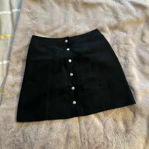 H&M Black A-Line Button Skirt